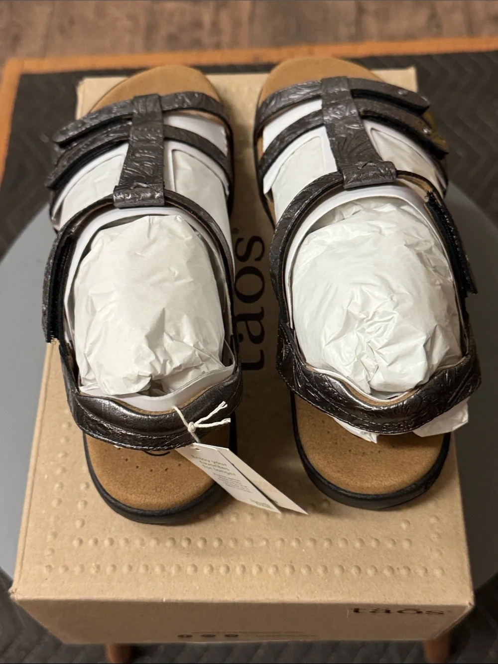 Taos women’s sandals (style) TROPHY 2 (color) PEWTER EMBOSSED